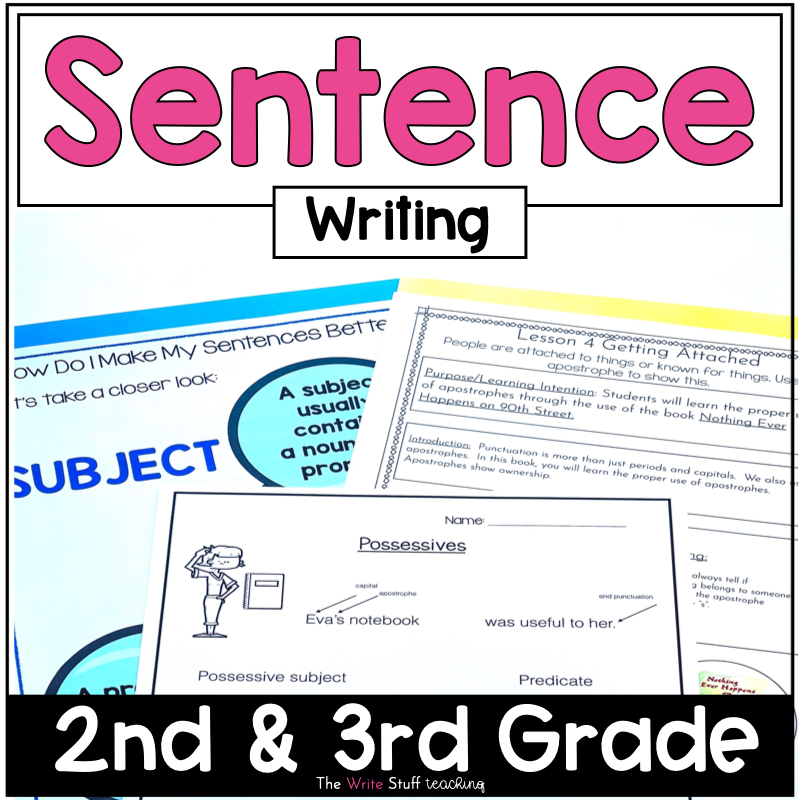 Writers Workshop Lessons For 2nd and 3rd Grade Sentence Writing